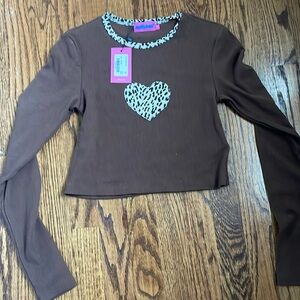 Edikted NWT brown ribbed top